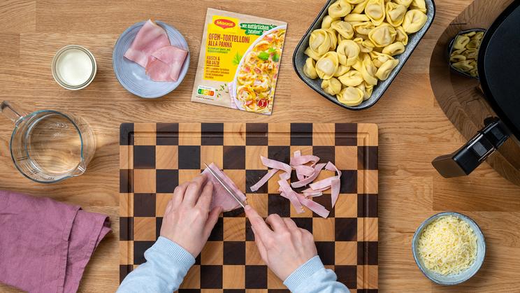 Tortelloni alla panna im Airfryer